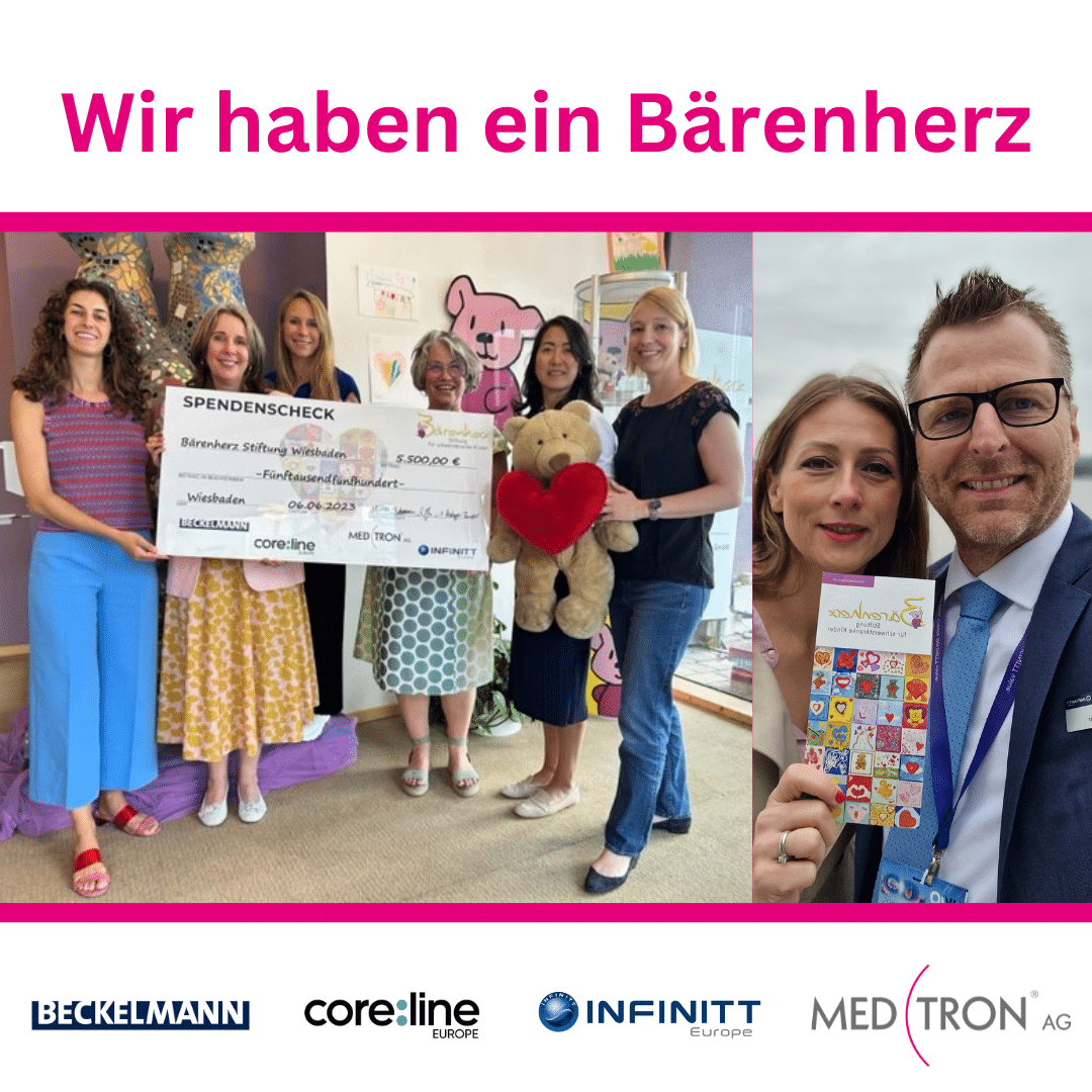 Foto der Spendenübergabe an die Bärenherzstiftung