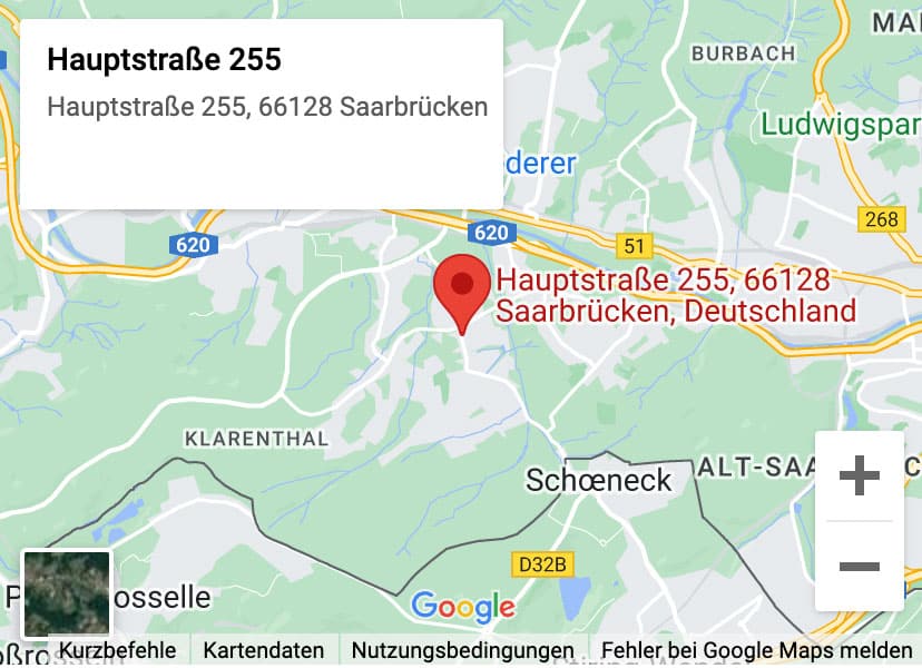 Anfahrtsskizze zur Medtron AG in Saarbrücken-Gersweiler