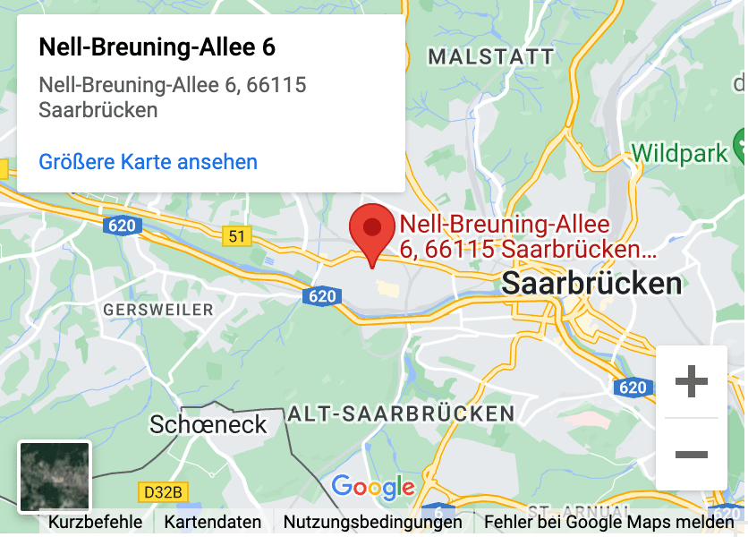 Standort der Medtron AG in der Nell-Breuning Allee 6 in Saarbrücken