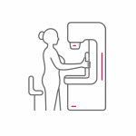 Mammographische Aufnahmen der Kontrastmittelgestützten Mammographie, kurz CEM
